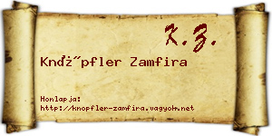 Knöpfler Zamfira névjegykártya
